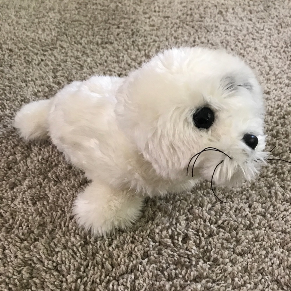 EUC People Pals White Harp Seal Stuffed Animal Plush Toy